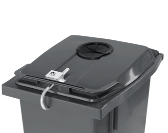Lock med glasinkast till rullkärl 190 liter