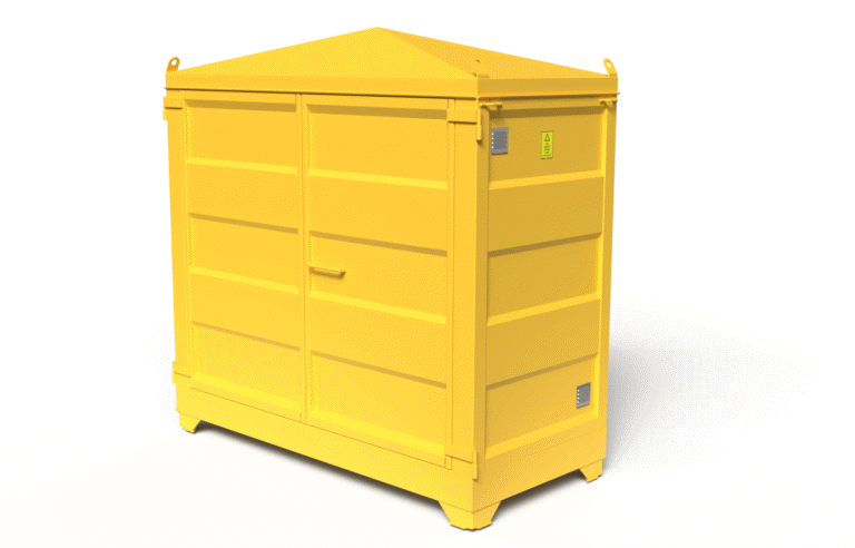 Miljöskåp för 8 fat farligt avfall, låsbart