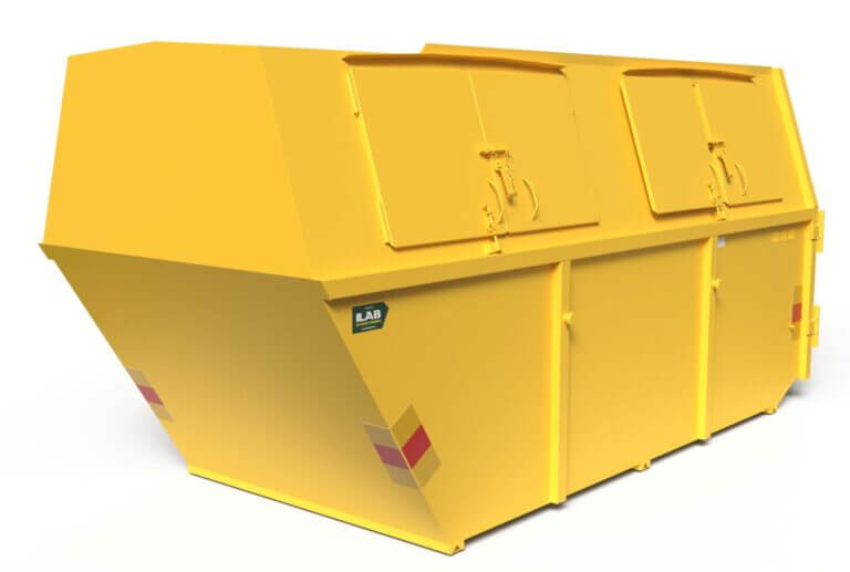 Liftdumpercontainer täckt, volym 15m³