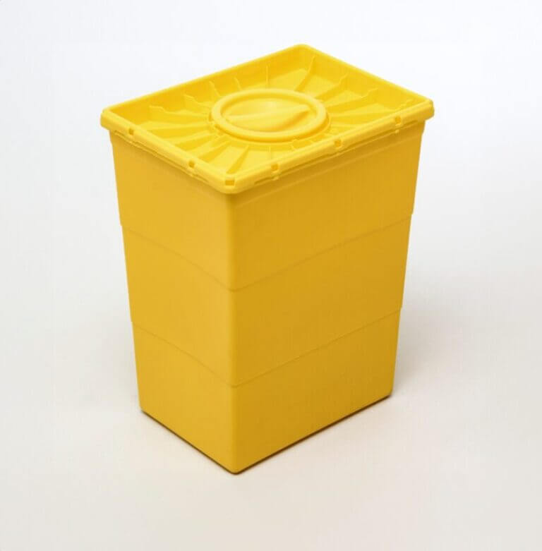 Riskavfallsbox, 50 liter med dubbellock